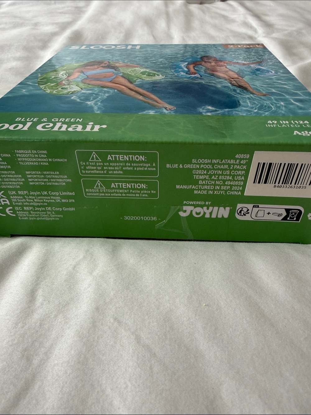 Blue & Green Inflatable Pool Chair - 2-Pack - Picture 3 of 3
